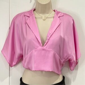 Zara Pink Satin Women's Top